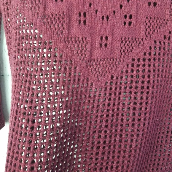 American Eagle Outfitters Womens Open Knit Burgundy Sweater Size XS - Picture 2 of 7